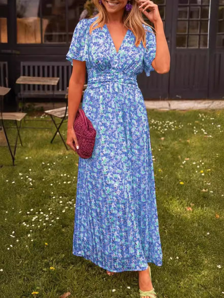 Élina – Vestido longo fluido com flores