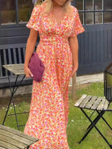 Élina – Vestido longo fluido com flores