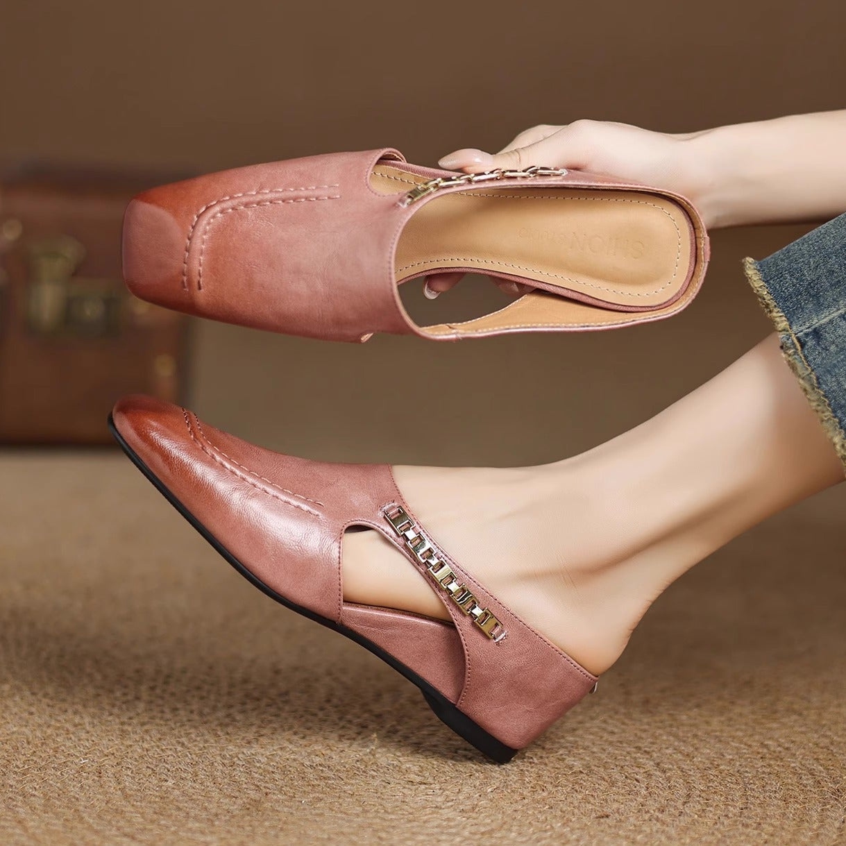 Mules de Couro Avella