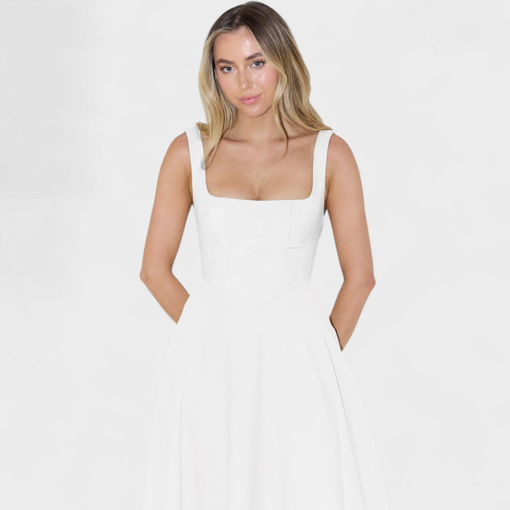 Maribel - Vestido Midi decote quadrado