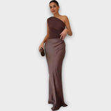 Amber Enoramni Satin Maxi Dress