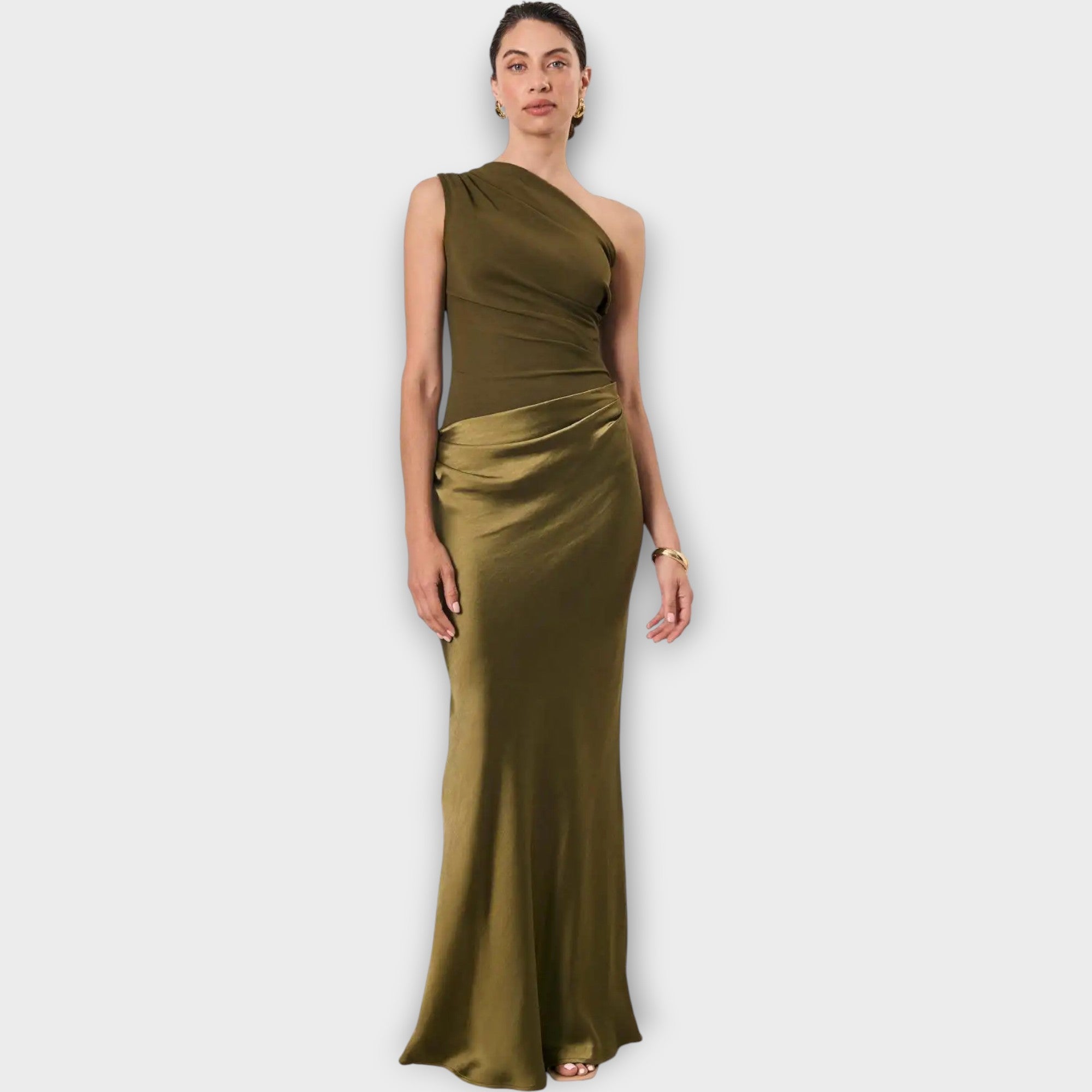 Amber Enoramenski Satin Maxi Dress