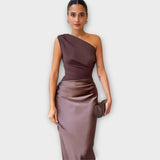 Amber Enoramni Satin Maxi Dress