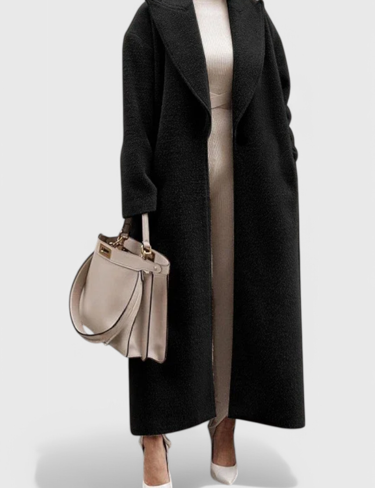 Chloe | Eleganten strukturiran plašč dolžine do tal