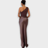 Amber Enoramni Satin Maxi Dress