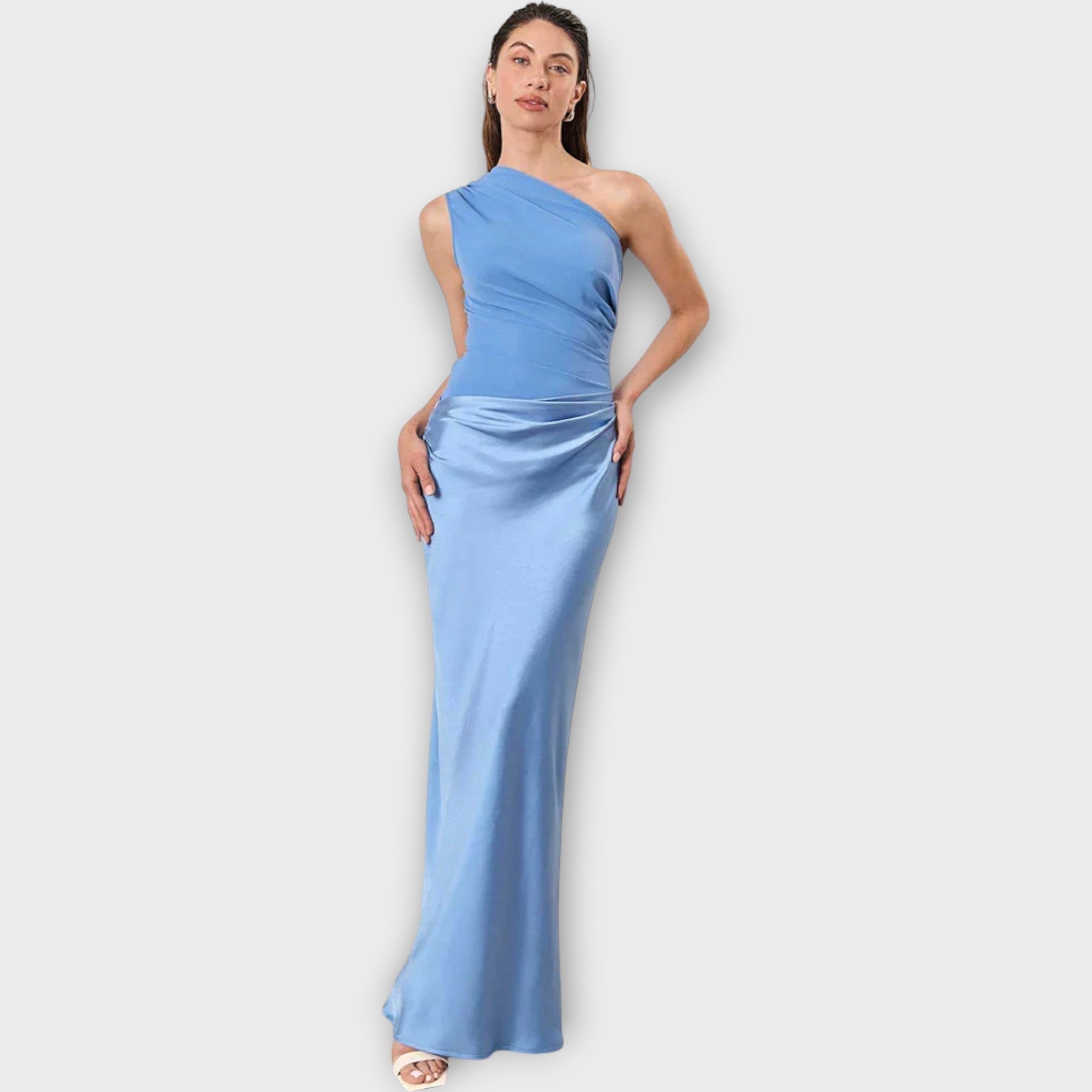 Amber Enoramenski Satin Maxi Dress