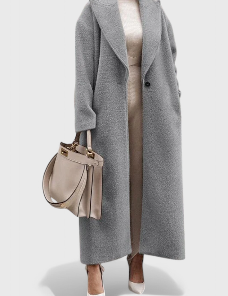 Chloe | Eleganten strukturiran plašč dolžine do tal