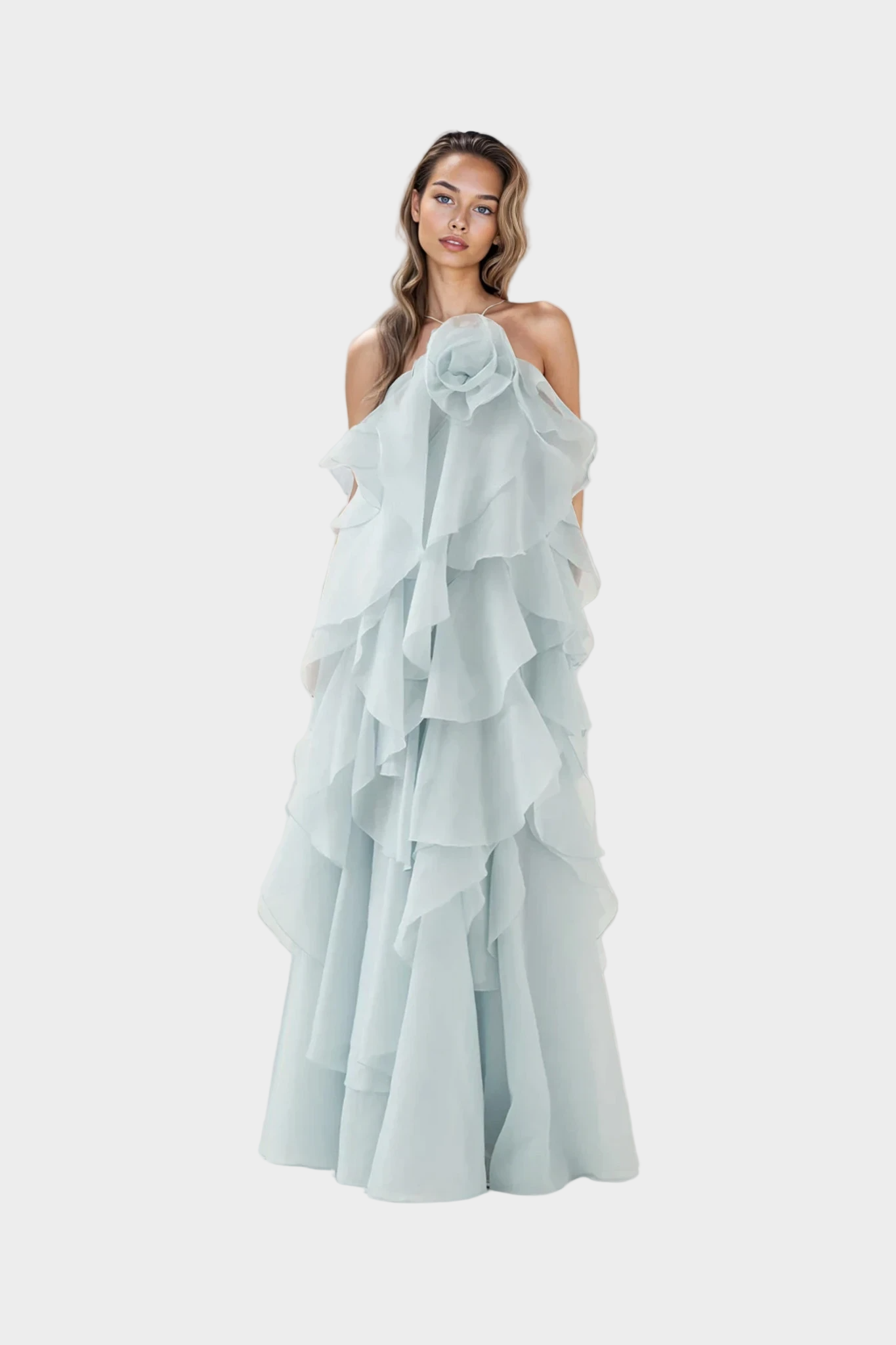 Maxi obleka s romantičnim pridihom in aristokratskim stilom