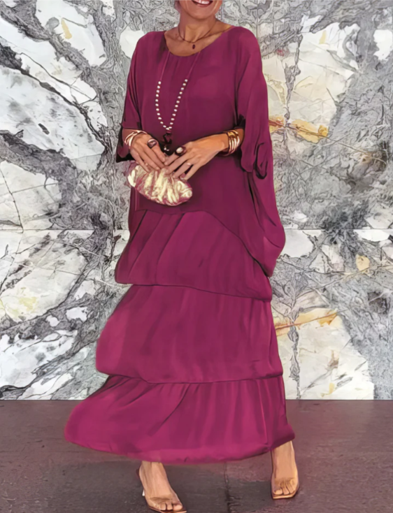Lara – Vestido longo fluido elegante