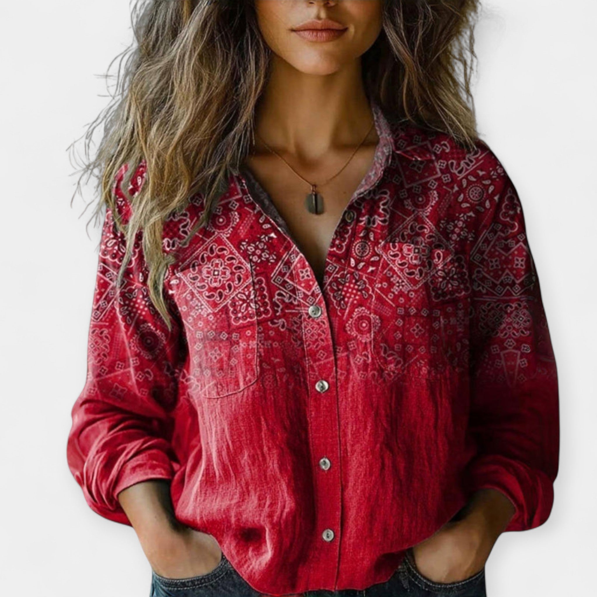 Retro potiskana bluza