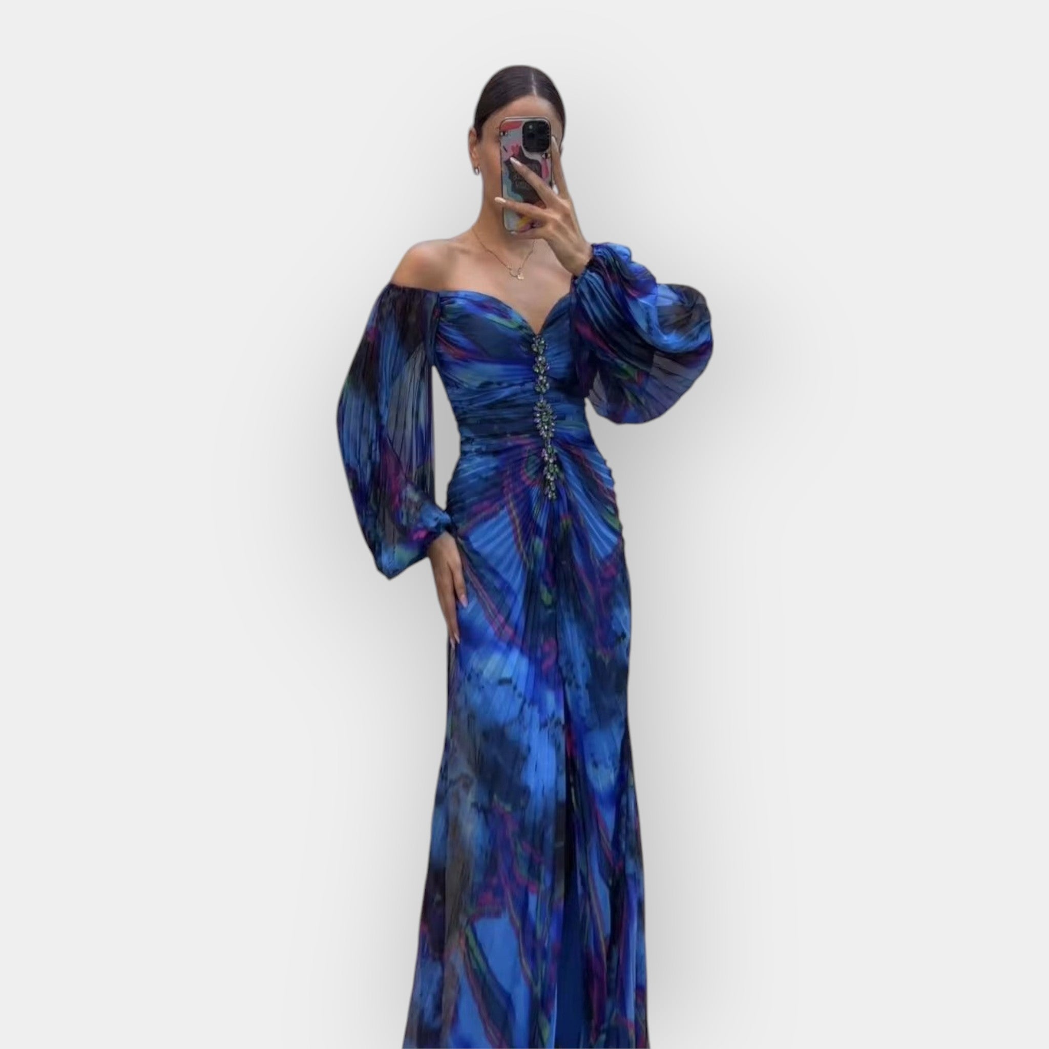 Zračna obleka z razporkom