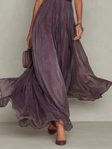 Flávia - Vestido longo roxo com decote