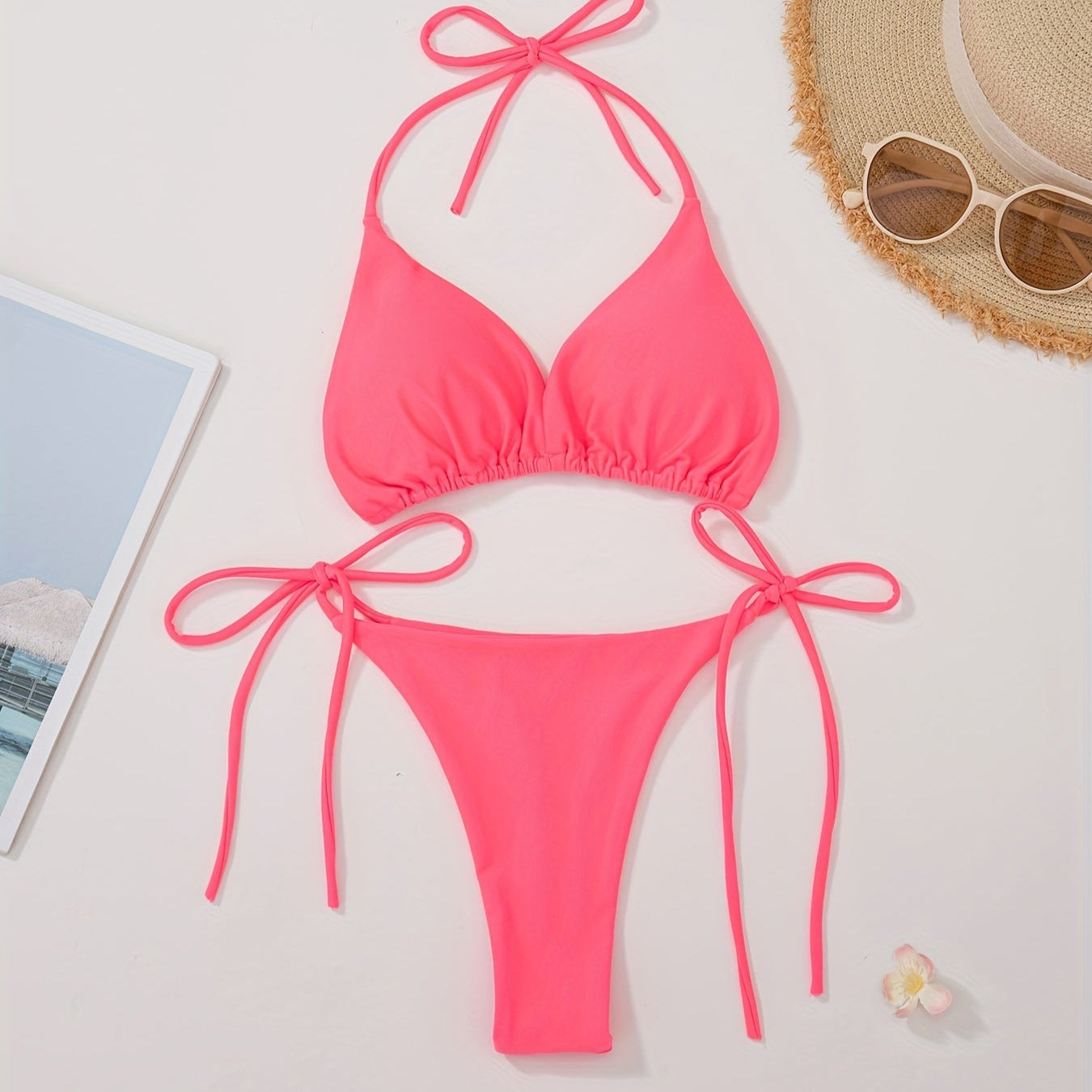 Halter Neck Bikini with V-Slip