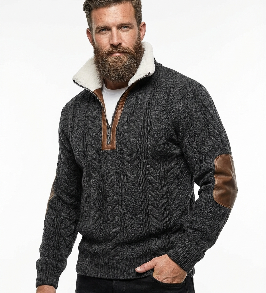 Will™ - Eleganten und bequemer Herrenpullover mit warmem Fleecekragen