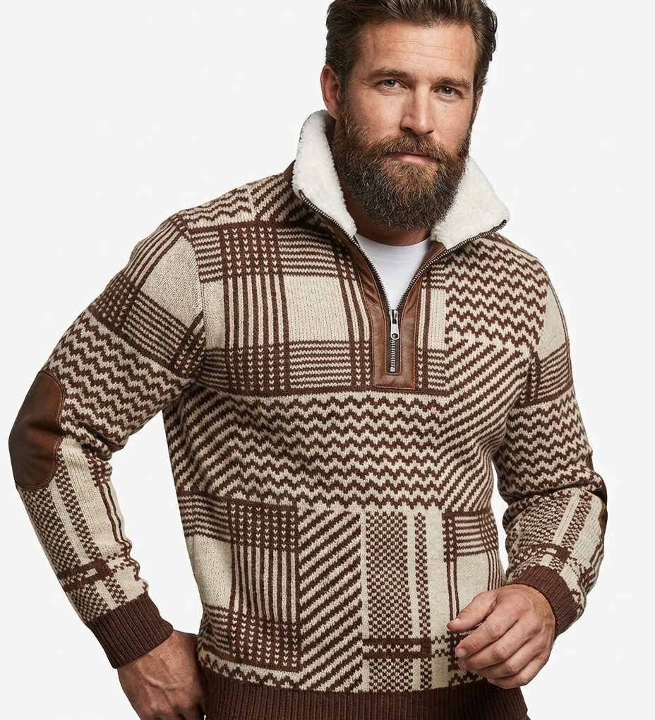 Will™ - Eleganten und bequemer Herrenpullover mit warmem Fleecekragen
