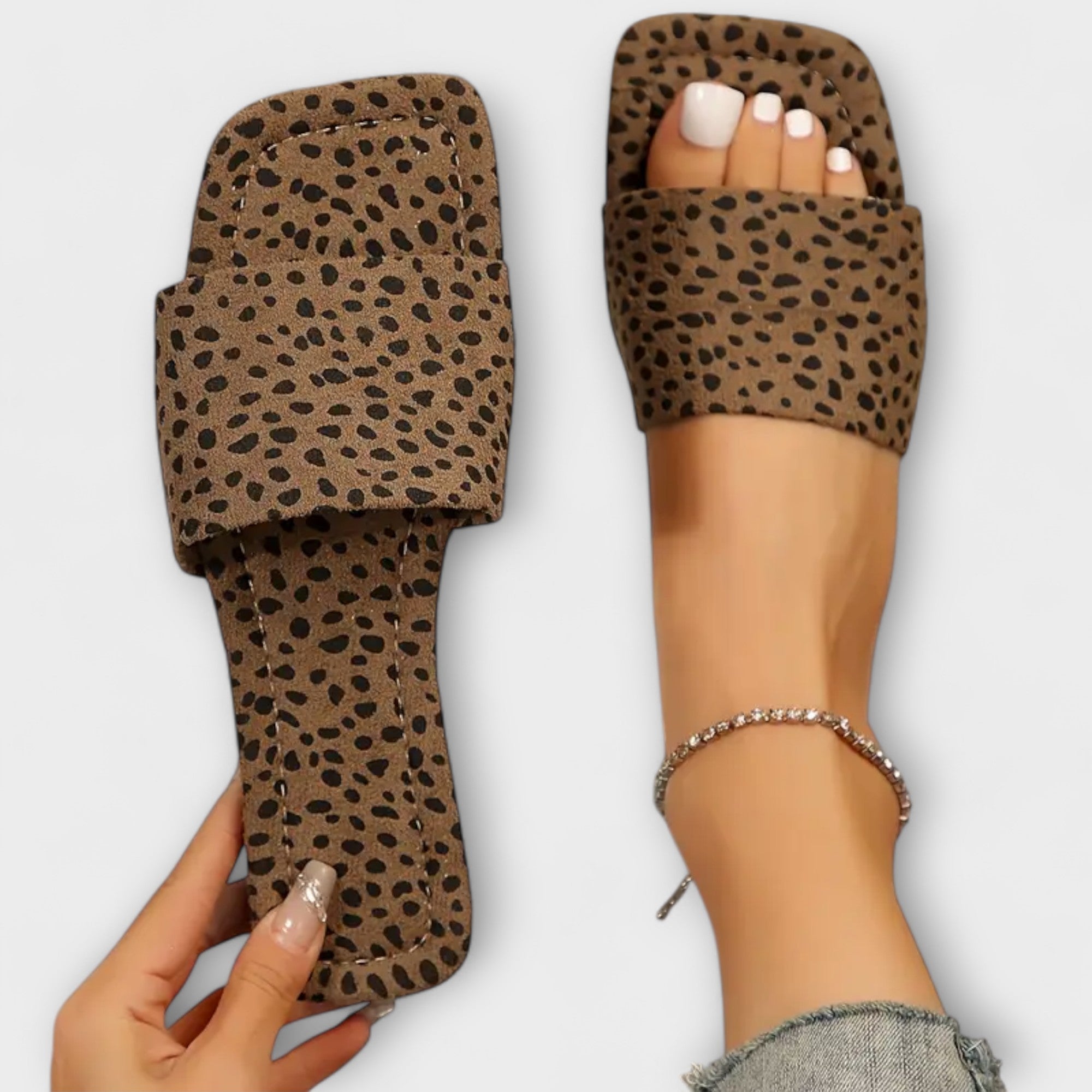 Jasmina - Ravni mokasini z leopardjim vzorcem