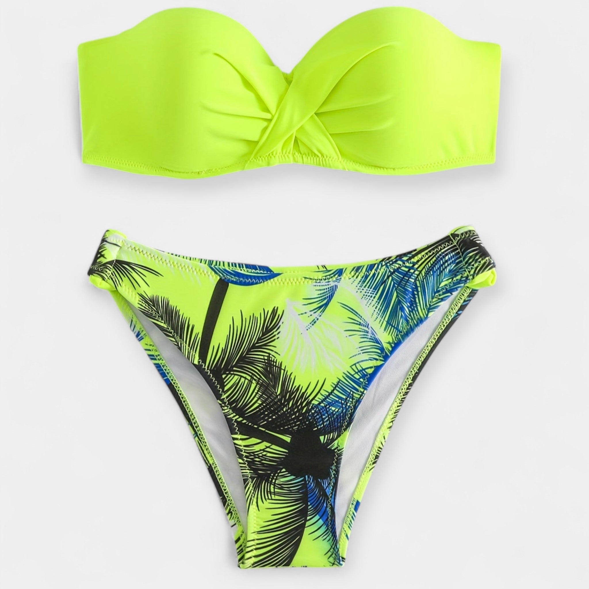 Provokativen bikini z odprtim hrbtom in modrim stilom