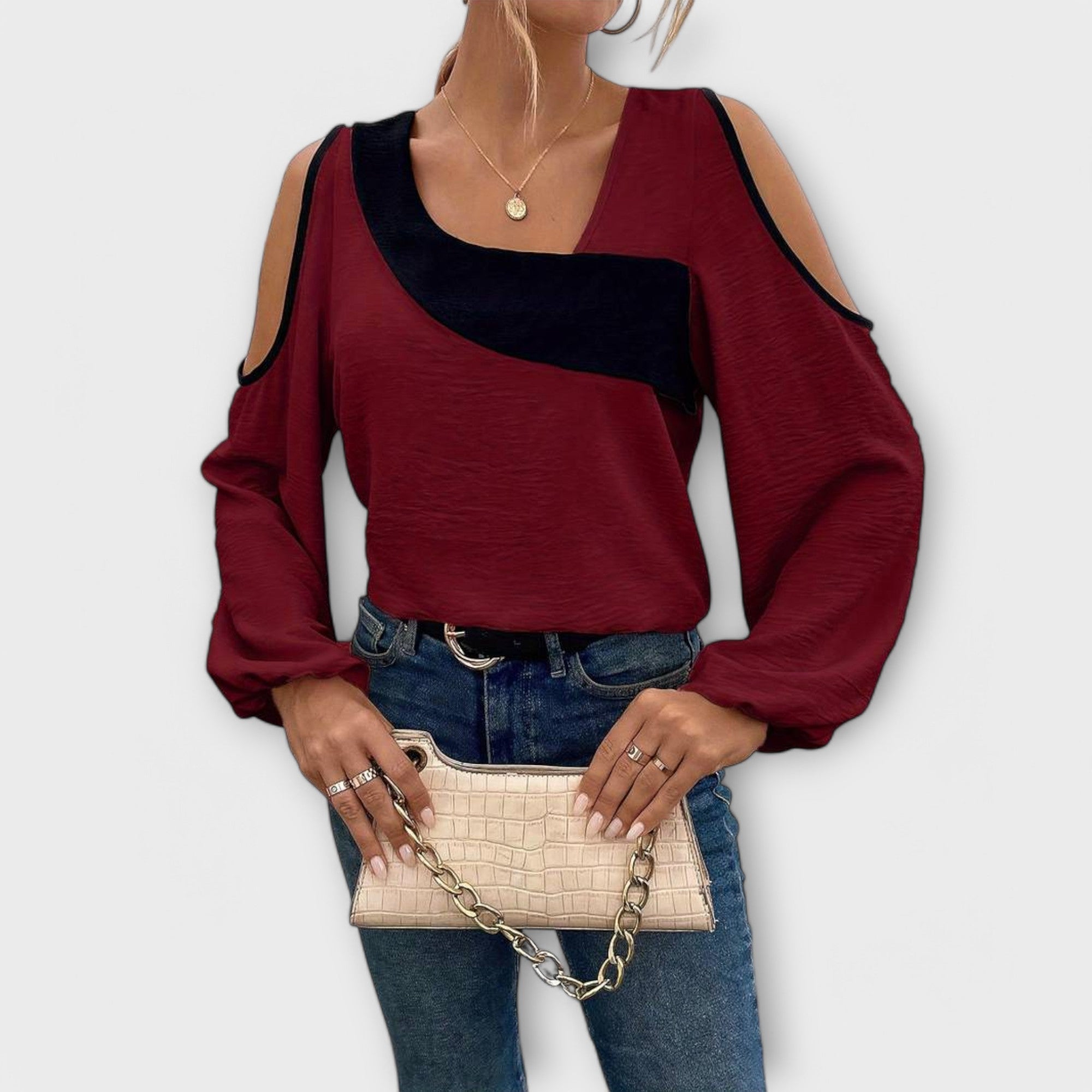 Anica - Bluza s kvadratnim dekolteom