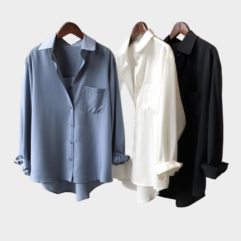 Elegantna Srajčna Bluzica z Modernimi Detajli