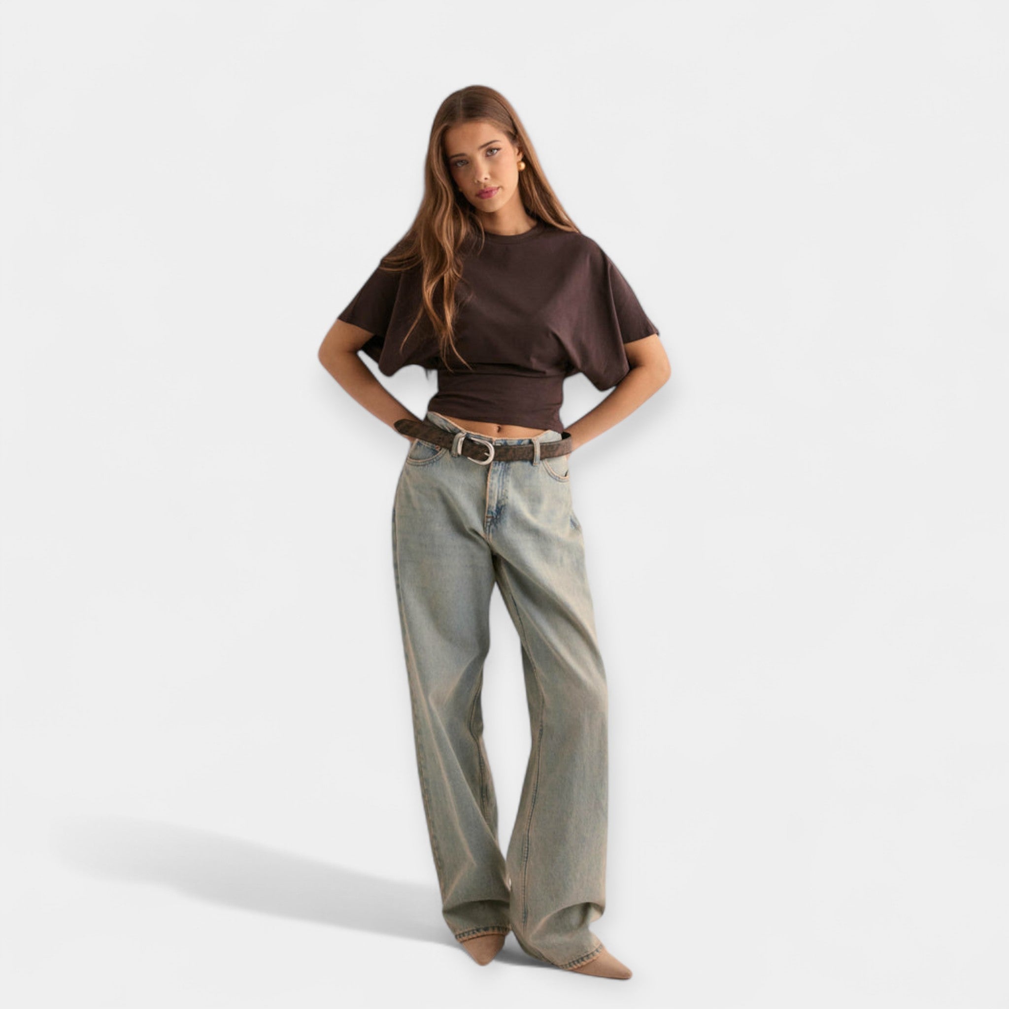 Pulover z udobnimi širokimi rokavi