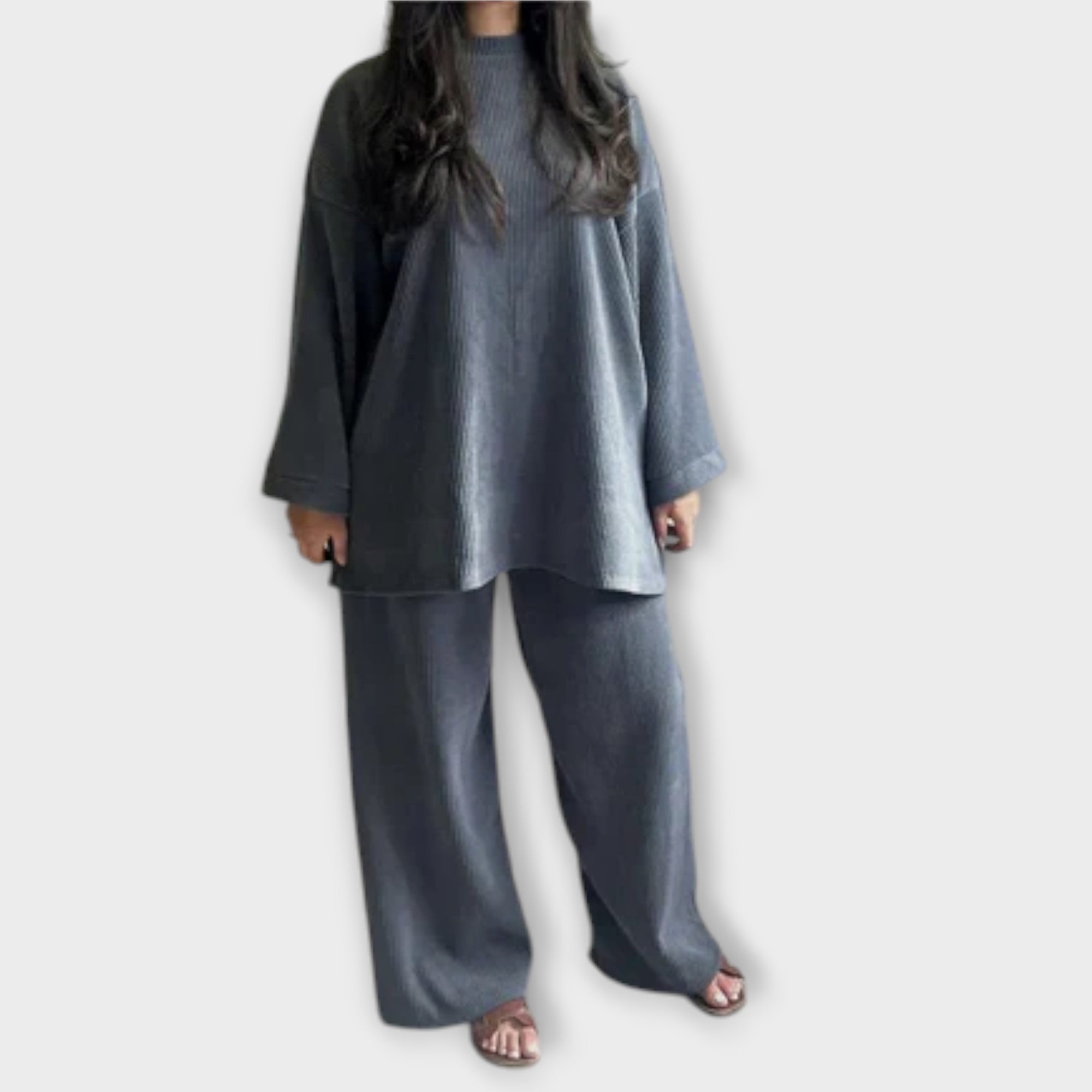 Ingrid - Komplet plus size od rebrastog materijala