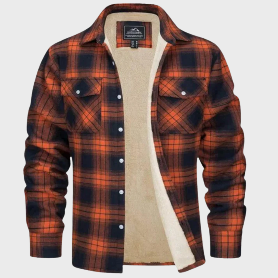Tiago - Casaco Trucker Riscas Fleece