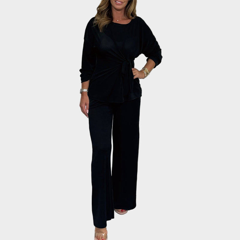 Ženski udoben komplet z dolgimi rokavi in mehkim materialom