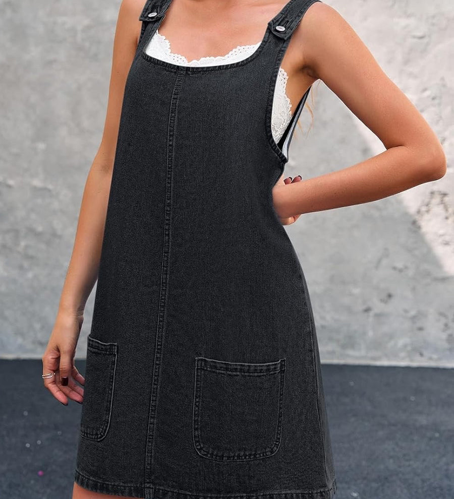 Iris - Casual Denim Halter Dress