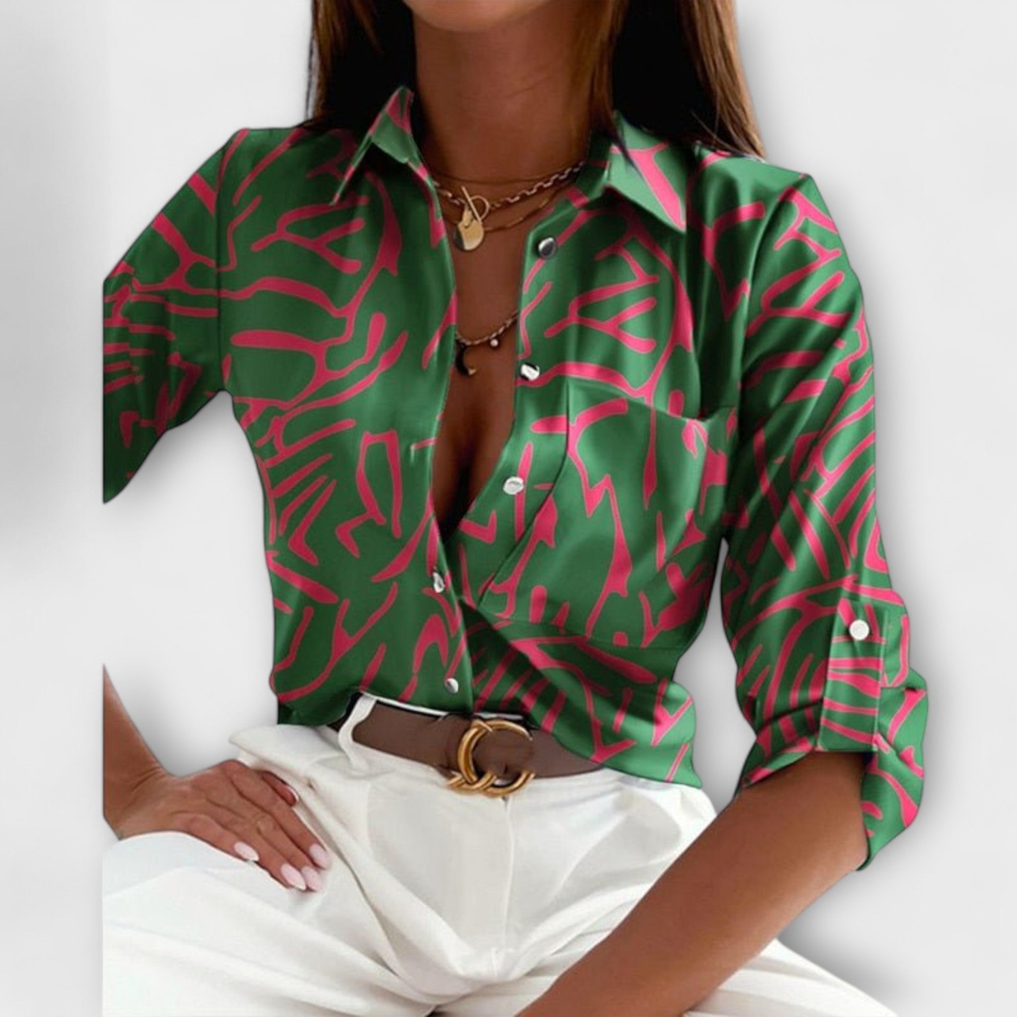 Ljubomira – Elegantna Geometrijska Bluza