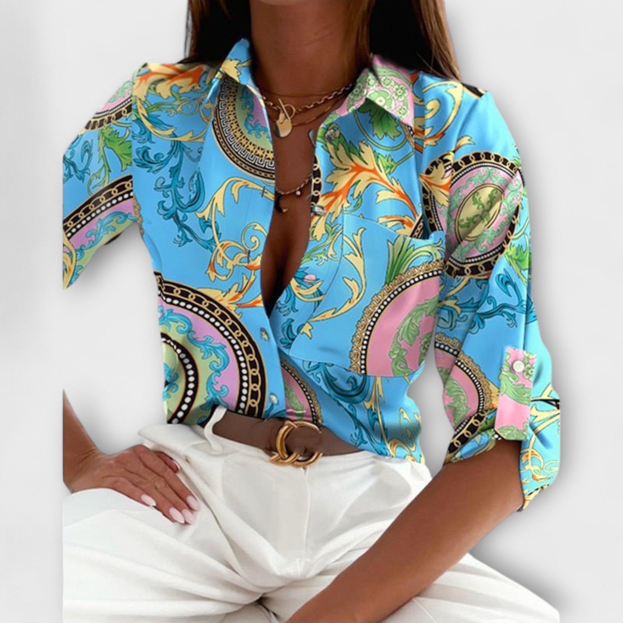 Ljubomira – Elegantna Geometrijska Bluza